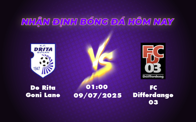 Nhận định soi kèo trận đấu De Rita Goni Lane vs FC Differdange 03 - Cơ hội nào cho đội khách 1 de rita goni lane fc differdange 03 09 07 c1