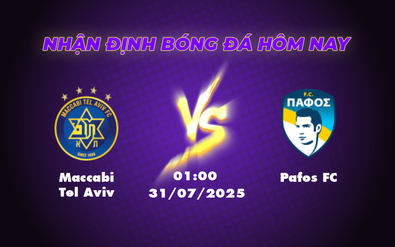 Nhận định và soi kèo Maccabi Tel Aviv vs Pafos FC Cuộc đấu cân não tại sân chơi châu lục 1 maccabi tel aviv pafos fc 31 07 c1